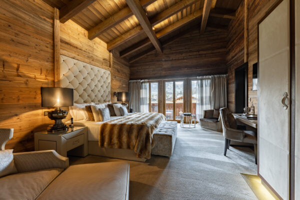 Presidential Suite, Master Bedroom with Balcony, Ultima Gstaad